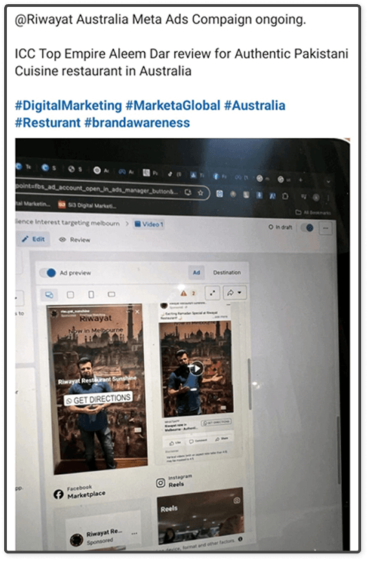 Riwayat Meta Ads Preview